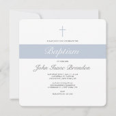 Invitation Baptême d'élégance simple - Garçons (Devant)