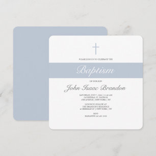 Invitation Baptême d'élégance simple - Garçons