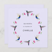 Invitation Baptême des colibris (Devant / Derrière)