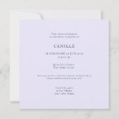 Invitation Baptême des colibris (Dos)