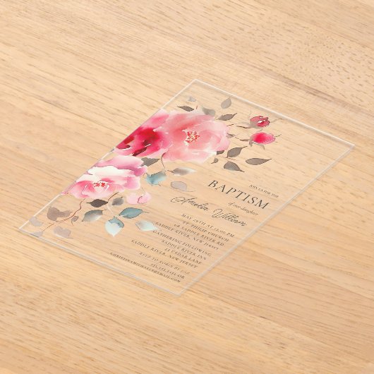 Invitation Baptême des fleurs blanches (Poser)