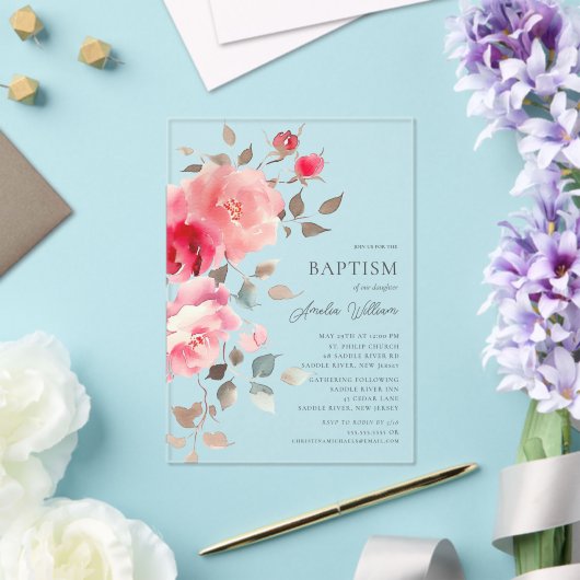 Invitation Baptême des fleurs blanches (Insitu (Mariage))