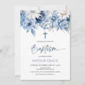 Invitation Baptême des fleurs bleues Dusty (Devant)