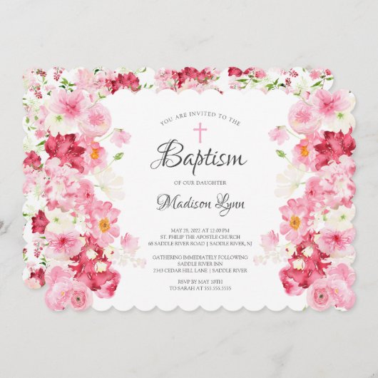 Invitation Baptême des fleurs du printemps (Devant / Derrière)