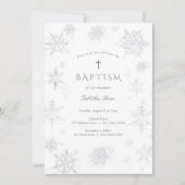 Invitation Baptême des flocons d'argent (Devant)