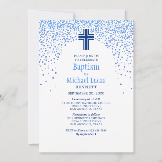 Invitation Baptême des garçons (Devant)