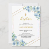 Invitation Baptême des garçons bleus (Devant)