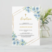 Invitation Baptême des garçons bleus (Debout devant)