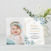 Invitation Baptême des garçons bleus (Debout devant)