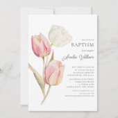 Invitation Baptême des tulipes gracieuses (Devant)