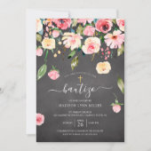 Invitation Baptême d'Espagne floral (Devant)
