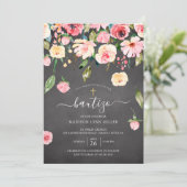 Invitation Baptême d'Espagne floral (Debout devant)