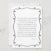 Invitation Baptême dessinée main noire et blanche (Dos)