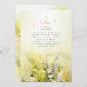 Invitation Baptême d'été fleur sauvage (Devant / Derrière)