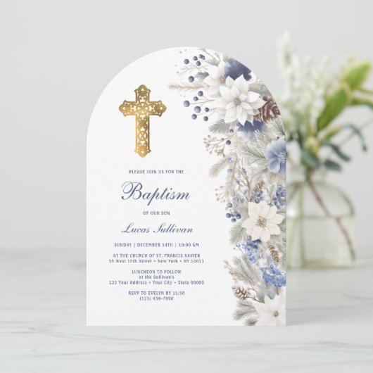 Invitation Baptême d'hiver (Debout devant)