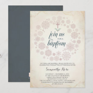 Invitation Baptême d'hiver Modèle d'invitation, fille
