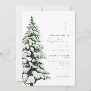 Invitation Baptême d'hiver Noël
