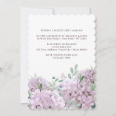 Invitation Baptême d'Hydrangée (Dos)