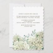 Invitation Baptême d'Hydrangée blanche (Dos)