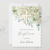 Invitation Baptême d'Hydrangée blanche (Devant)