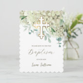 Invitation Baptême d'Hydrangée blanche (Debout devant)