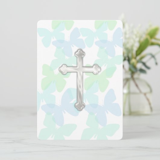 Invitation Baptême d'invitation / 1ère communion / Confirmati (Debout devant)