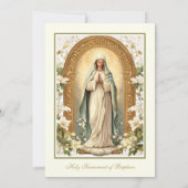 Invitation Baptême d'or catholique Lys de baptême (Dos)