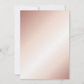 Invitation Baptême d'or florale de rose rousse (Dos)