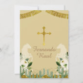 Invitation Baptême d'or premier anniversaire Floral mexicain (Dos)