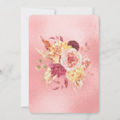 Invitation Baptême d'or rose et premier anniversaire (Dos)