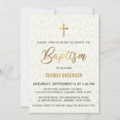 Invitation Baptême d'or Vintage classique (Devant)