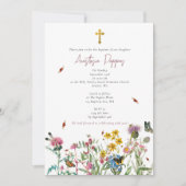 Invitation Baptême du baptême du baptême orthodoxe fleur sauv (Devant)