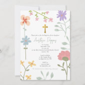 Invitation Baptême du baptême du baptême orthodoxe fleur sauv (Devant)