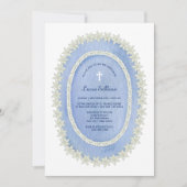 Invitation Baptême du cadre bleu ovale (Devant)