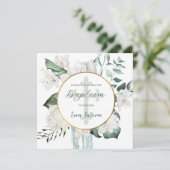 Invitation Baptême du cercle verdoyant floral (Debout devant)