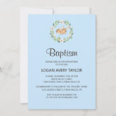 Invitation Baptême du cerf endormi floral (Devant)