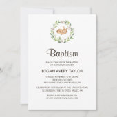 Invitation Baptême du cerf endormi floral (Devant)