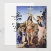 Invitation Baptême du Christ par Verrocchio, Léonard de Vinci (Devant / Derrière)