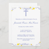 Invitation Baptême du Cloud et des étoiles (Devant / Derrière)