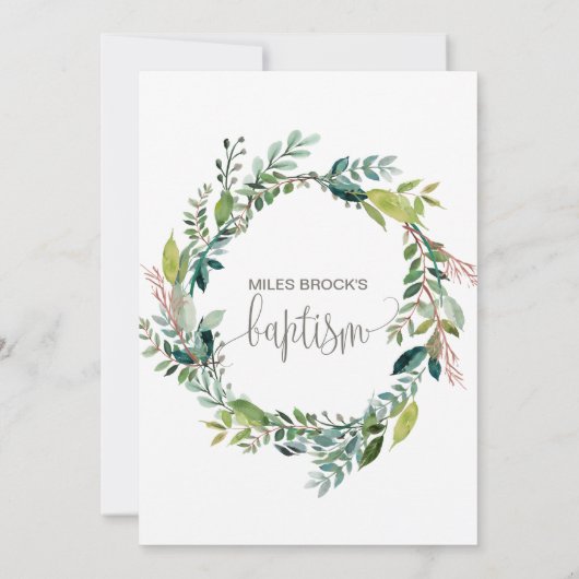 Invitation Baptême du Foliage (Dos)