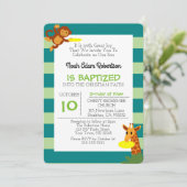 Invitation Baptême du singe mignon (Debout devant)