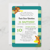 Invitation Baptême du singe mignon (Devant)