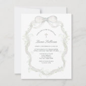 Invitation Baptême du souffle du bébé blanc (Devant)