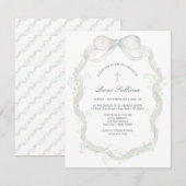 Invitation Baptême du souffle du bébé blanc (Devant / Derrière)