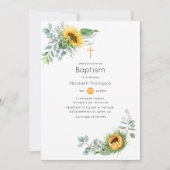 Invitation Baptême du tournesol de Boho Eucalyptus (Devant)