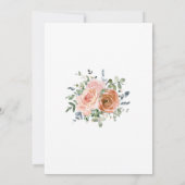 Invitation Baptême Dusty Coral Rose Eucalyptus Christening (Dos)