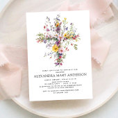 Invitation Baptême Dusty Rose Vert Eucalyptus