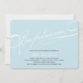 Invitation Baptême écrit Rosary Cross Blue Religieux (Devant)