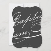 Invitation Baptême écrit Rosary Cross Grey Photo religieuse (Dos)