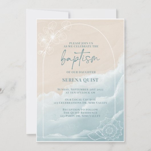 Invitation Baptême, Éditable, Invitation Baptême, (Devant)